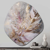 Pink Feather Boho Majesty I - Asymmetric Metal Wall Art