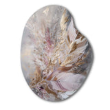 Pink Feather Boho Majesty I - Asymmetric Metal Wall Art