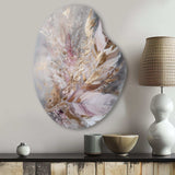 Pink Feather Boho Majesty I - Asymmetric Metal Wall Art