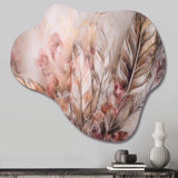 Gold Glamorous Feathers Of Boho Fantasy IV - Asymmetric Metal Wall Art