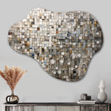 Brown And White Bohemian Medley - Asymmetric Metal Wall Art