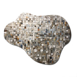 Brown And White Bohemian Medley - Asymmetric Metal Wall Art