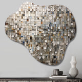 Brown And White Bohemian Medley - Asymmetric Metal Wall Art