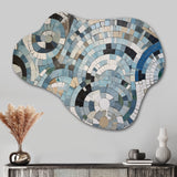 Blue And White Bohemian Medley - Asymmetric Metal Wall Art