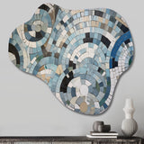 Blue And White Bohemian Medley - Asymmetric Metal Wall Art