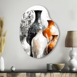 Brown And Grey Earthen Elegant Vase - Asymmetric Metal Wall Art