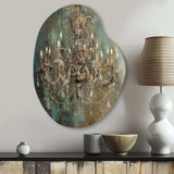 Grand Chandelier Showcase III - Asymmetric Metal Wall Art