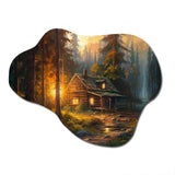 Forest Escape Cabin I - Asymmetric Metal Wall Art