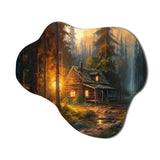 Forest Escape Cabin I - Asymmetric Metal Wall Art