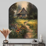 Quaint Cottage And Garden Oasis I - Asymmetric Metal Wall Art