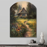 Quaint Cottage And Garden Oasis I - Asymmetric Metal Wall Art