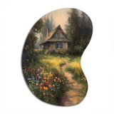 Quaint Cottage And Garden Oasis I - Asymmetric Metal Wall Art