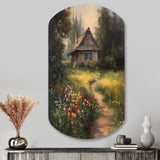 Quaint Cottage And Garden Oasis I - Asymmetric Metal Wall Art