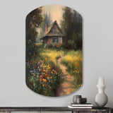 Quaint Cottage And Garden Oasis I - Asymmetric Metal Wall Art