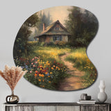 Quaint Cottage And Garden Oasis I - Asymmetric Metal Wall Art