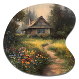 Quaint Cottage And Garden Oasis I - Asymmetric Metal Wall Art