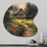 Quaint Cottage And Garden Oasis I - Asymmetric Metal Wall Art