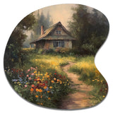 Quaint Cottage And Garden Oasis I - Asymmetric Metal Wall Art