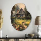 Quaint Cottage And Garden Oasis I - Asymmetric Metal Wall Art