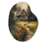 Quaint Cottage And Garden Oasis I - Asymmetric Metal Wall Art