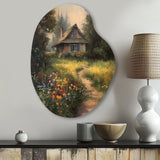 Quaint Cottage And Garden Oasis I - Asymmetric Metal Wall Art