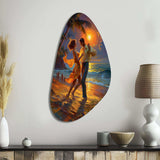 The Couple'S Dance Of Love II - Asymmetric Metal Wall Art