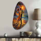 The Couple'S Dance Of Love II - Asymmetric Metal Wall Art