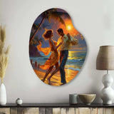 The Couple'S Dance Of Love II - Asymmetric Metal Wall Art