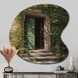 Green And Beige Nature'S Front Door Greeting - Asymmetric Metal Wall Art