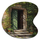 Green And Beige Nature'S Front Door Greeting - Asymmetric Metal Wall Art