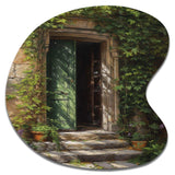 Green And Beige Nature'S Front Door Greeting - Asymmetric Metal Wall Art