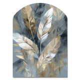 Gold And Grey Impressions Of Bohemian Energy II - Asymmetric Metal Wall Art