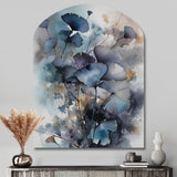 Blue And Flowers Bouquet Interpretation - Asymmetric Metal Wall Art