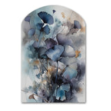 Blue And Flowers Bouquet Interpretation - Asymmetric Metal Wall Art