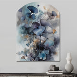 Blue And Flowers Bouquet Interpretation - Asymmetric Metal Wall Art