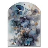 Blue And Flowers Bouquet Interpretation - Asymmetric Metal Wall Art