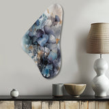 Blue And Flowers Bouquet Interpretation - Asymmetric Metal Wall Art