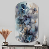 Blue And Flowers Bouquet Interpretation - Asymmetric Metal Wall Art