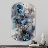 Blue And Flowers Bouquet Interpretation - Asymmetric Metal Wall Art