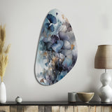 Blue And Flowers Bouquet Interpretation - Asymmetric Metal Wall Art