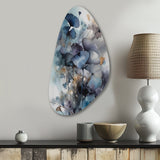 Blue And Flowers Bouquet Interpretation - Asymmetric Metal Wall Art