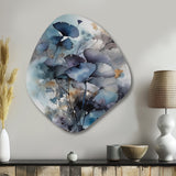 Blue And Flowers Bouquet Interpretation - Asymmetric Metal Wall Art