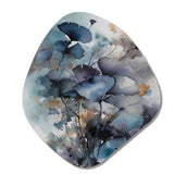 Blue And Flowers Bouquet Interpretation - Asymmetric Metal Wall Art