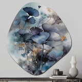 Blue And Flowers Bouquet Interpretation - Asymmetric Metal Wall Art