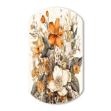 Cream And Orange Flowers Bouquet Interpretation II - Asymmetric Metal Wall Art