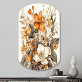 Cream And Orange Flowers Bouquet Interpretation II - Asymmetric Metal Wall Art