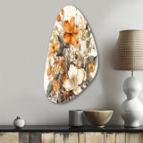 Cream And Orange Flowers Bouquet Interpretation II - Asymmetric Metal Wall Art