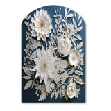 White And Blue Flowers Bouquet Elegance - Asymmetric Metal Wall Art