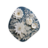 White And Blue Flowers Bouquet Elegance - Asymmetric Metal Wall Art