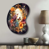 Antique Floral Mirror With Butterflies I - Asymmetric Metal Wall Art